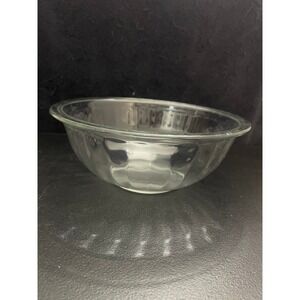 Pyrex 325 Clear Glass Mixing Serving Bowl 2.5L Ribbed Round Made in USA 10 inch